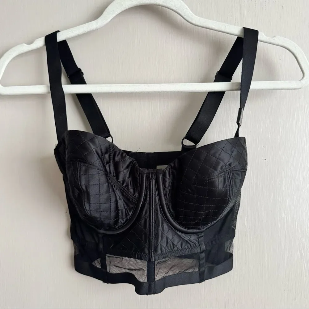 Victoria's Secret Black Quilted Bustier Bra